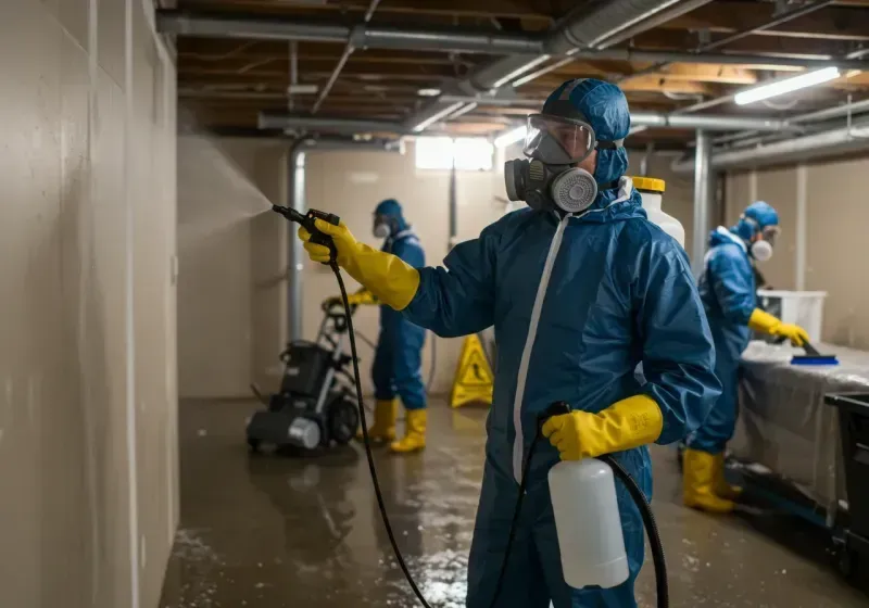 Basement Sanitization and Antimicrobial Treatment process in Belchertown, MA