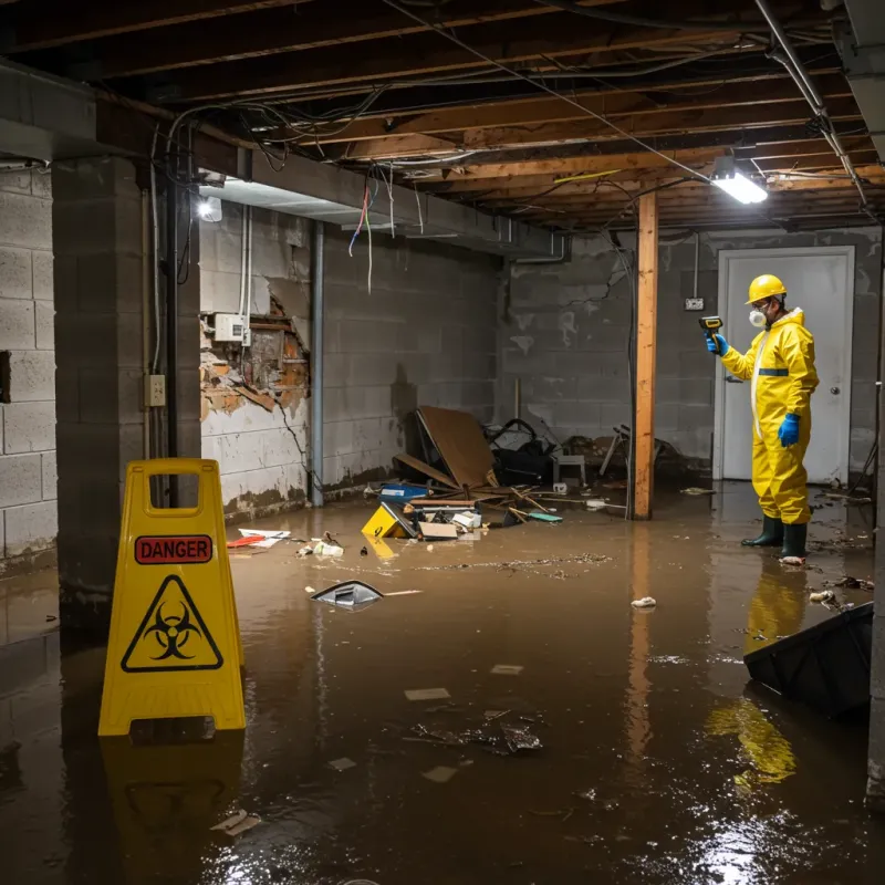 Flooded Basement Electrical Hazard in Belchertown, MA Property